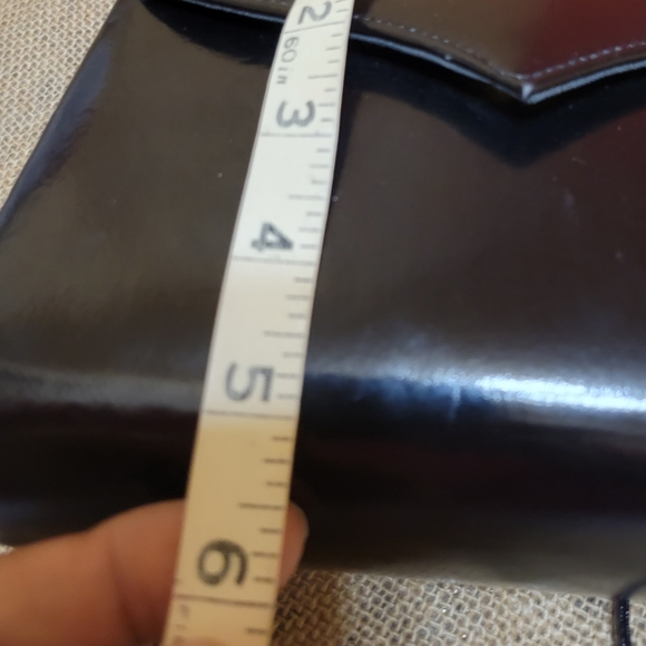 Vtg Julius Resnick JR  Black Vinyl Structured Crossbody Purse - Picture 6 of 9